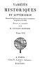 [Gutenberg 49502] • Variétés Historiques et Littéraires (08/10) / Recueil de pièces volantes rares et curieuses en prose et en vers